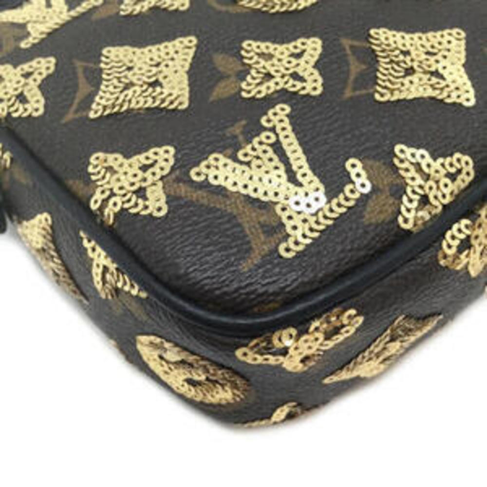 Louis Vuitton Pochette Accessoire Eclipse Sequin Handbag Brown - Picture 5 of 16